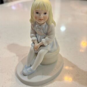 Porcelain Figurine - All Dressed Up - Girl in Blue Dress